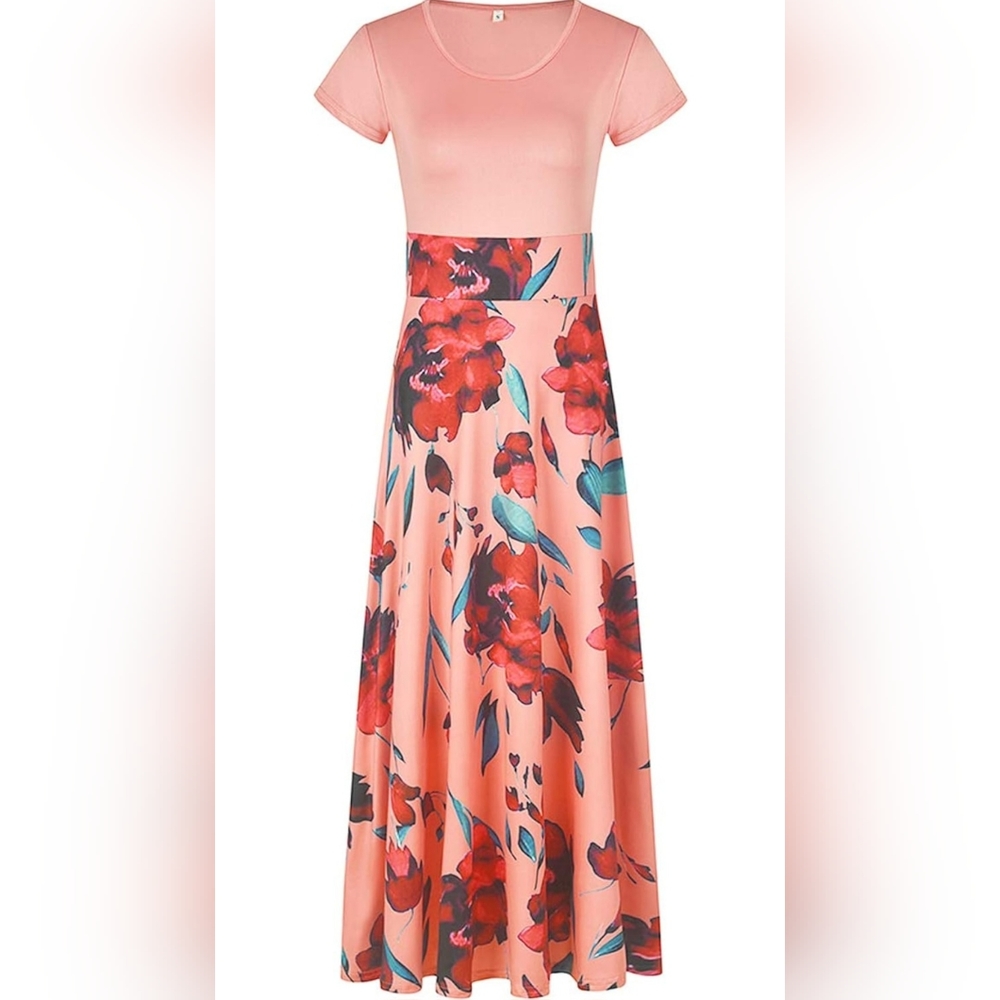 Floral Peach Maxi Dress
